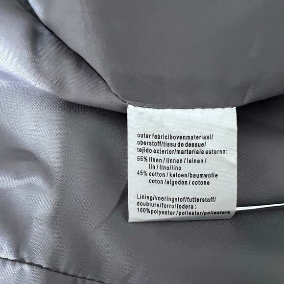 M&S Jacket Women EUR 36 US 4 Gray Blazer Ruffles Tie Closure Linen Cotton Career - Picture 5 of 8